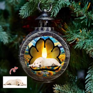 Custom Dog Photo Lay Here With Me Photo Christmas Lantern Ornament For Dog Lovers HA75 892918