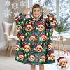 Custom Photo With Colorful Christmas Lights Hoodie Blanket For Dog Cat Lovers HA75 898288