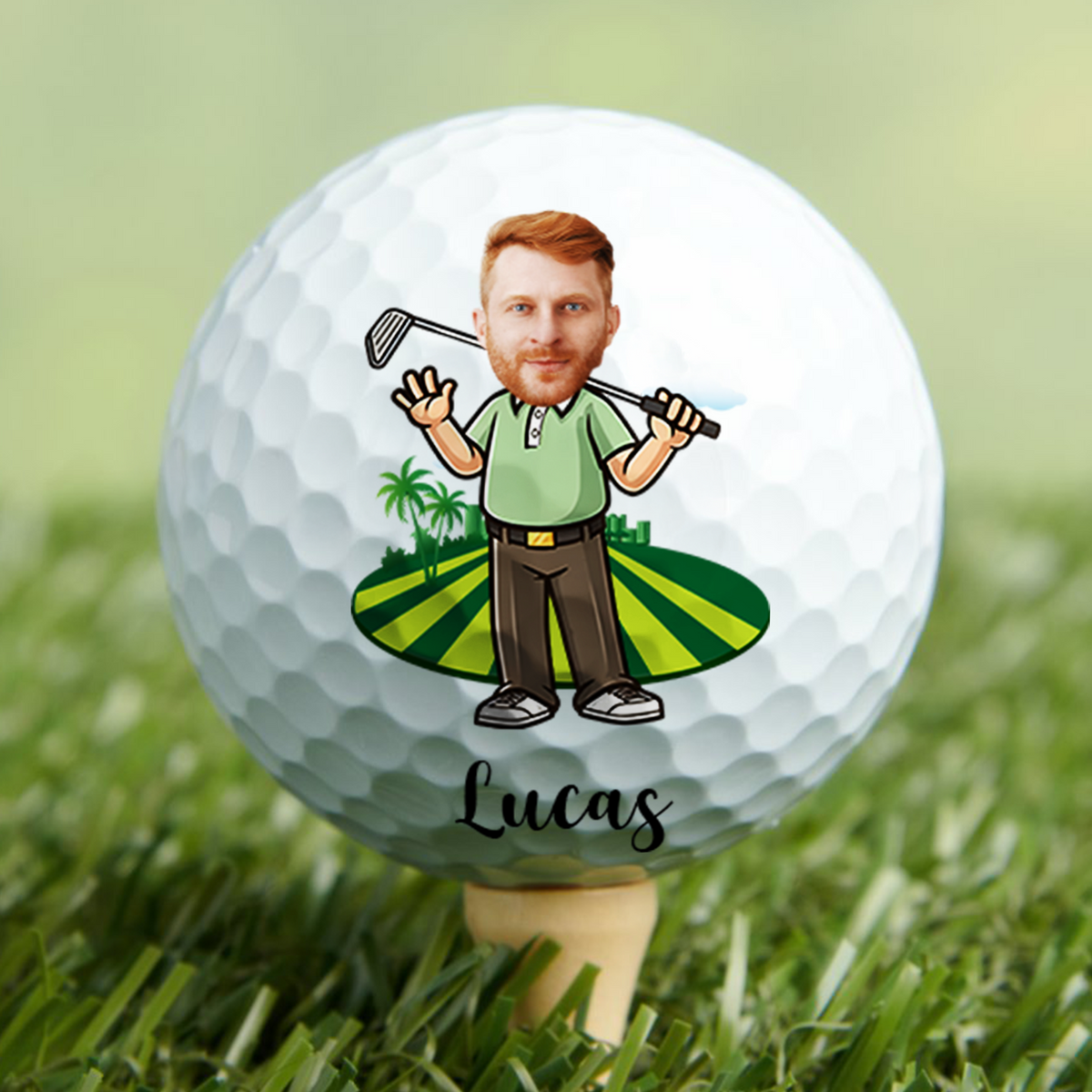 Personalised Colourful Male Female Cartoon Characters Quick Dry Golf Ball with Name Golf Course Sports Accessories Gift for Golf Lovers HO82 900914