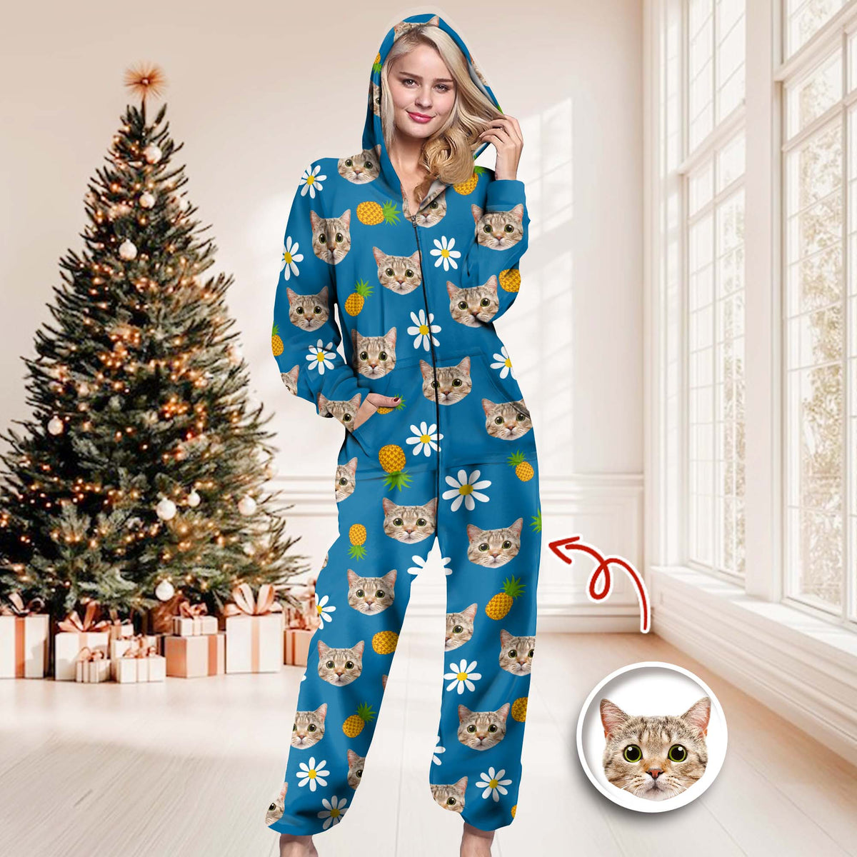 Custom Dog And Cat Photo With Accessories Pattern Pet Onesie Pajamas HO82 894312