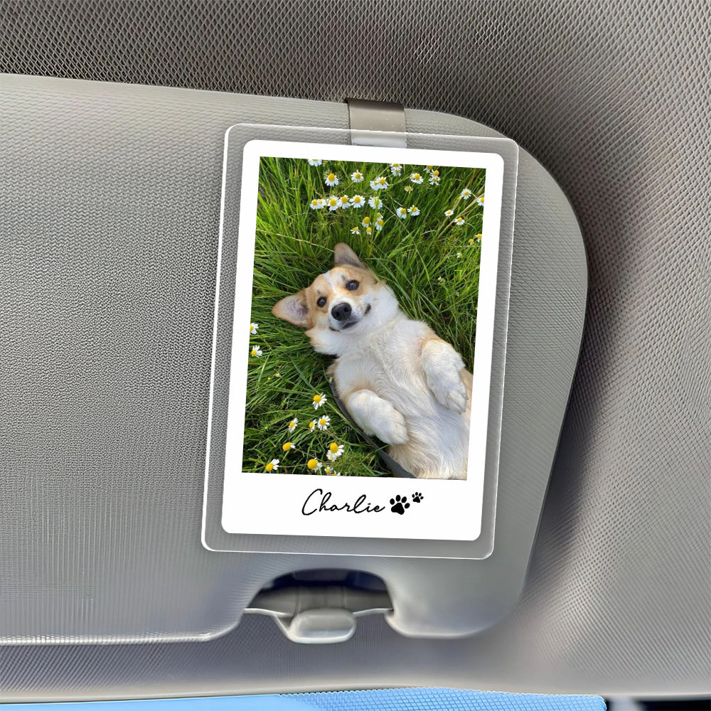Custom Pet Photo Car Visor Clip - Personalized Gift for Pet Lovers, Dog & Cat Owners LM32 899595