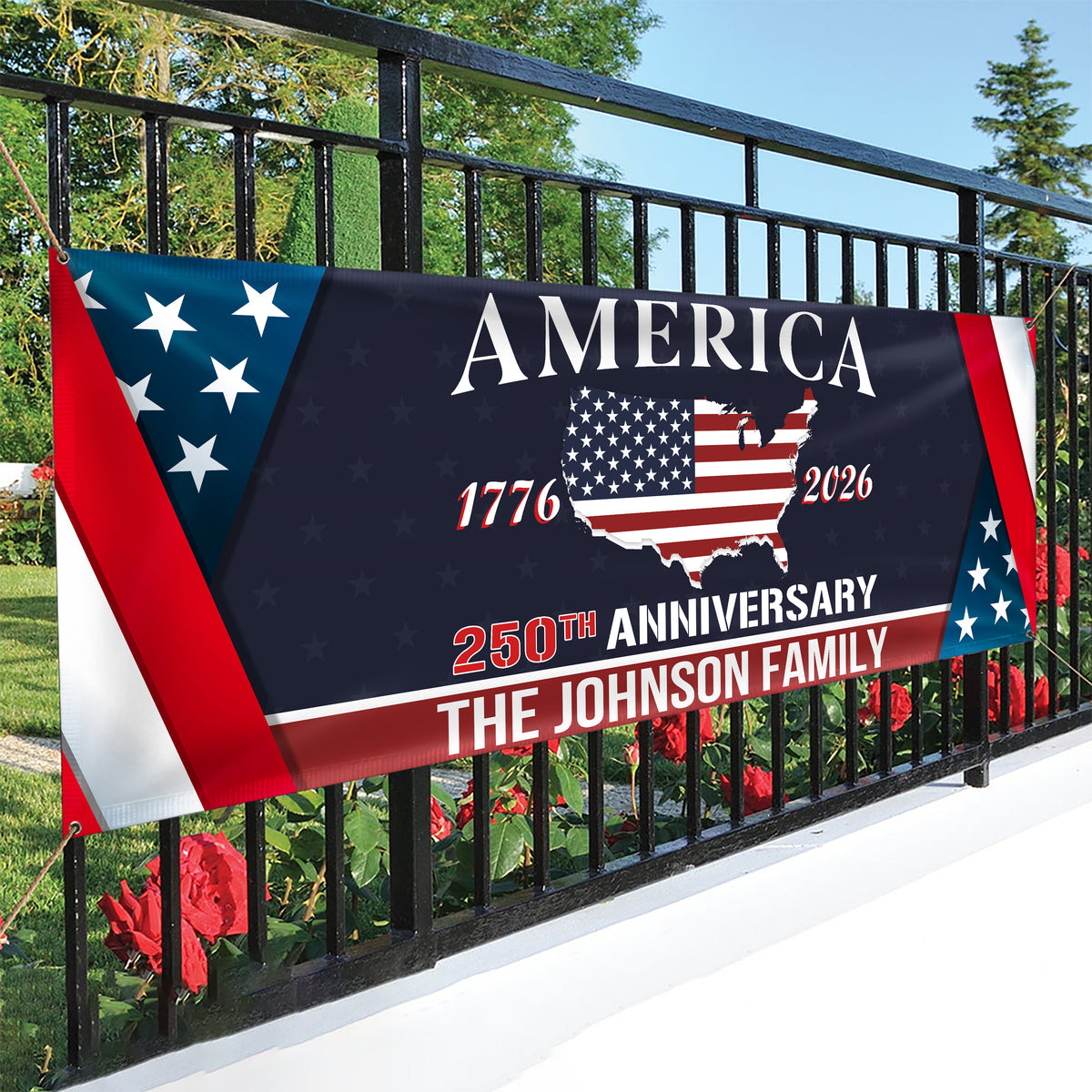 Personalized Family Name America 250th Anniversary Banner CH07 910636