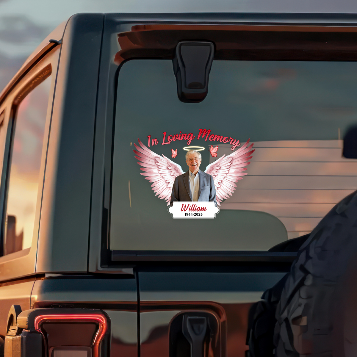 Custom Photo In Loving Memory - Personalized Memorial Car Sticker HO82 900986