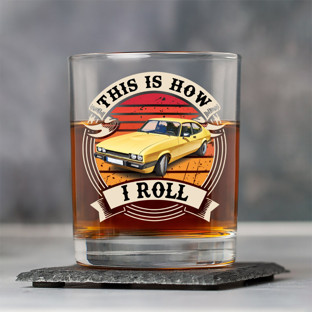 Custom Car Photo This Is How I Roll - Route 66 Vintage Whiskey Glass CH07 899798