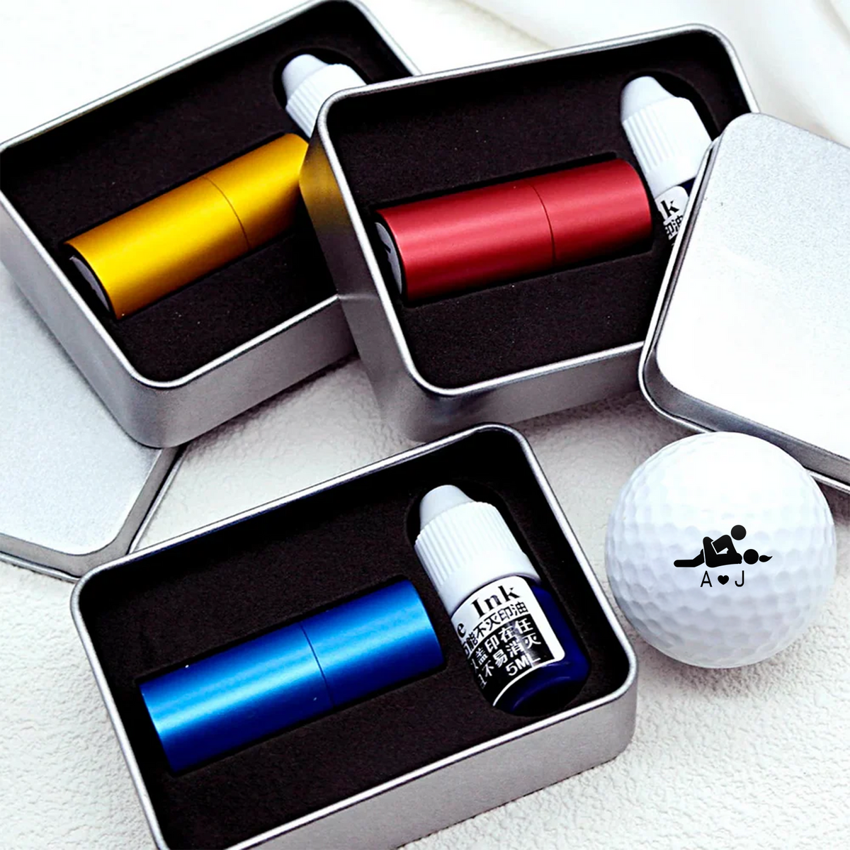 Personalized Funny Couple Golf Ball Stamp Box - Personalized Gift for Golfers HO82 903392