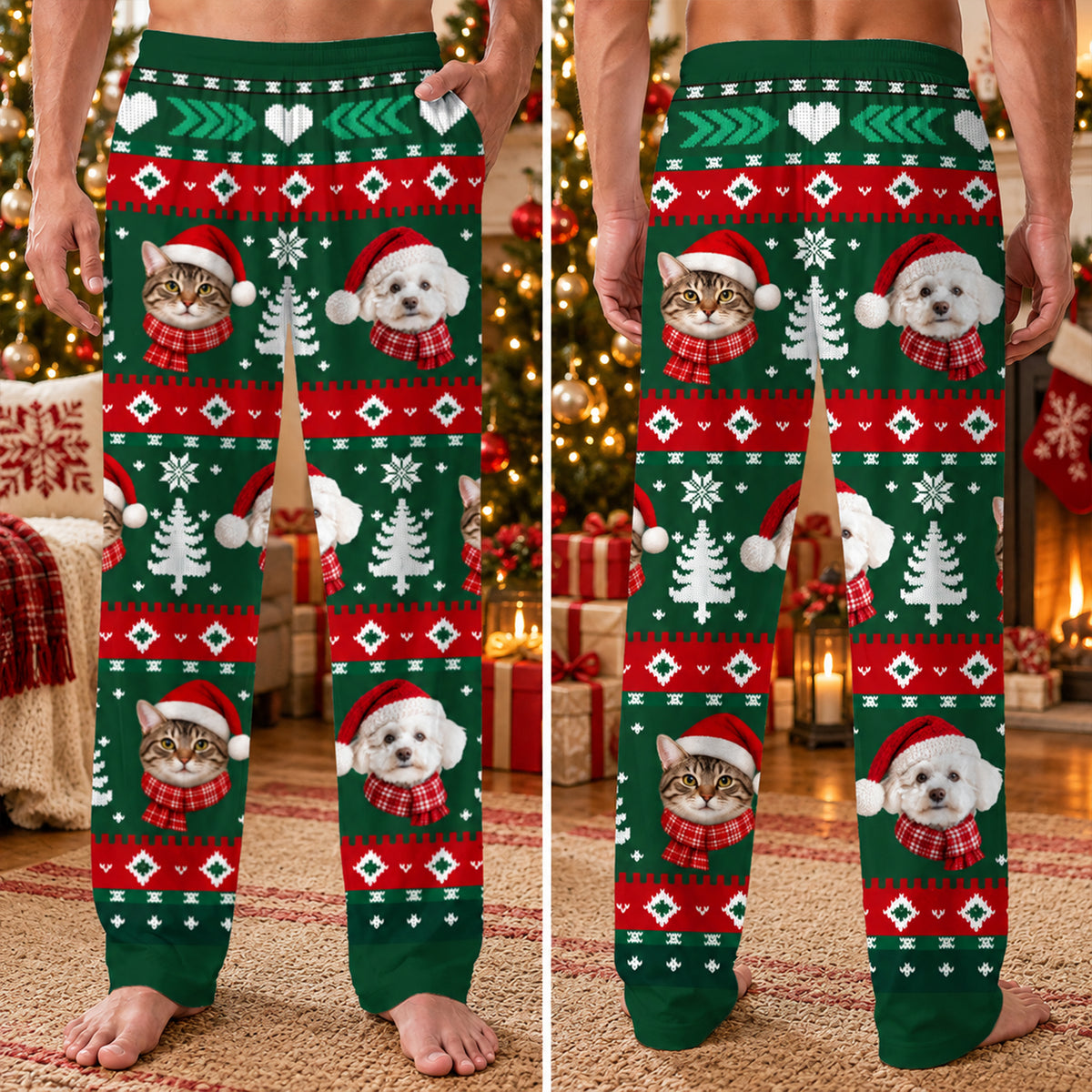 Custom Photo Dog Cat Christmas Sweatpants HA75 919406