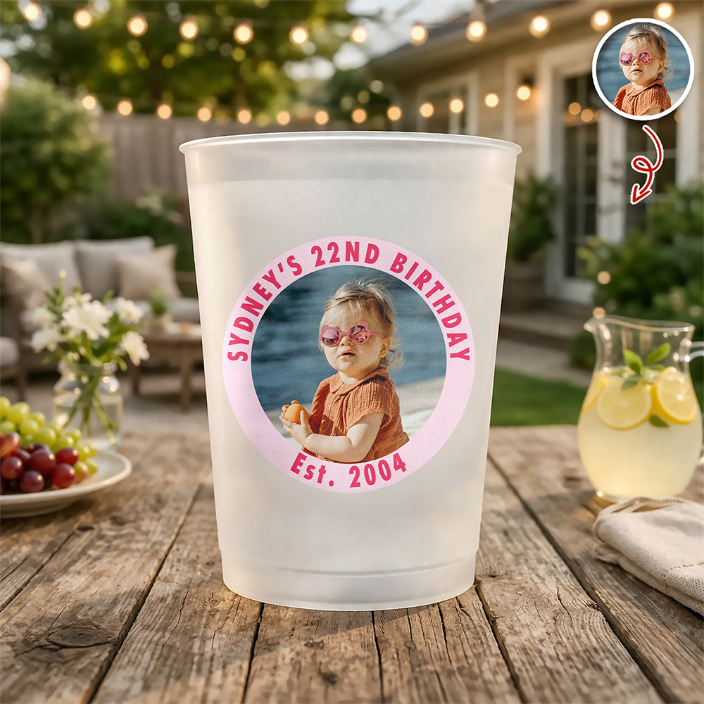Custom Photo Drink Cups, Unique Party Favor, Birthday Decor HA75 921210
