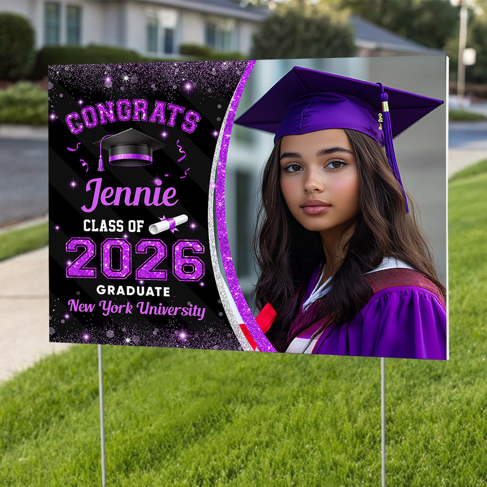 Custom Photo Class Of 2026 Personalized Graduation Yard Sign HA75 920462