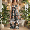 Custom Human Photo Floral Style Women's V-Neck Cami Maxi Dress HO82 893602