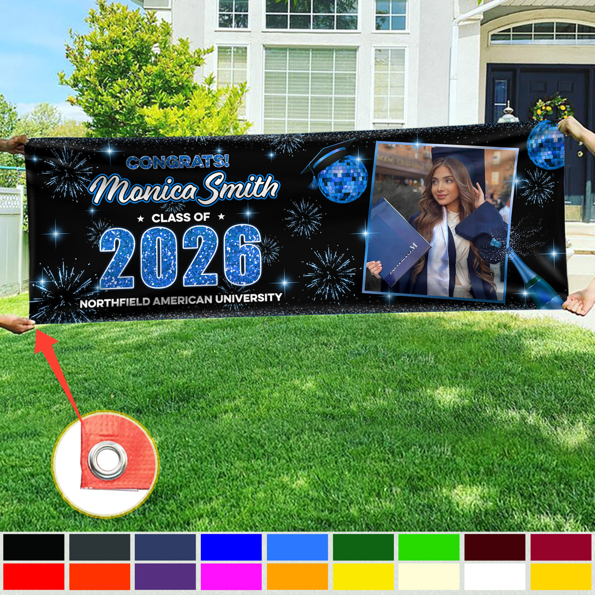 Custom Photo Class of 2026 Graduation Party Banner CH07 910676