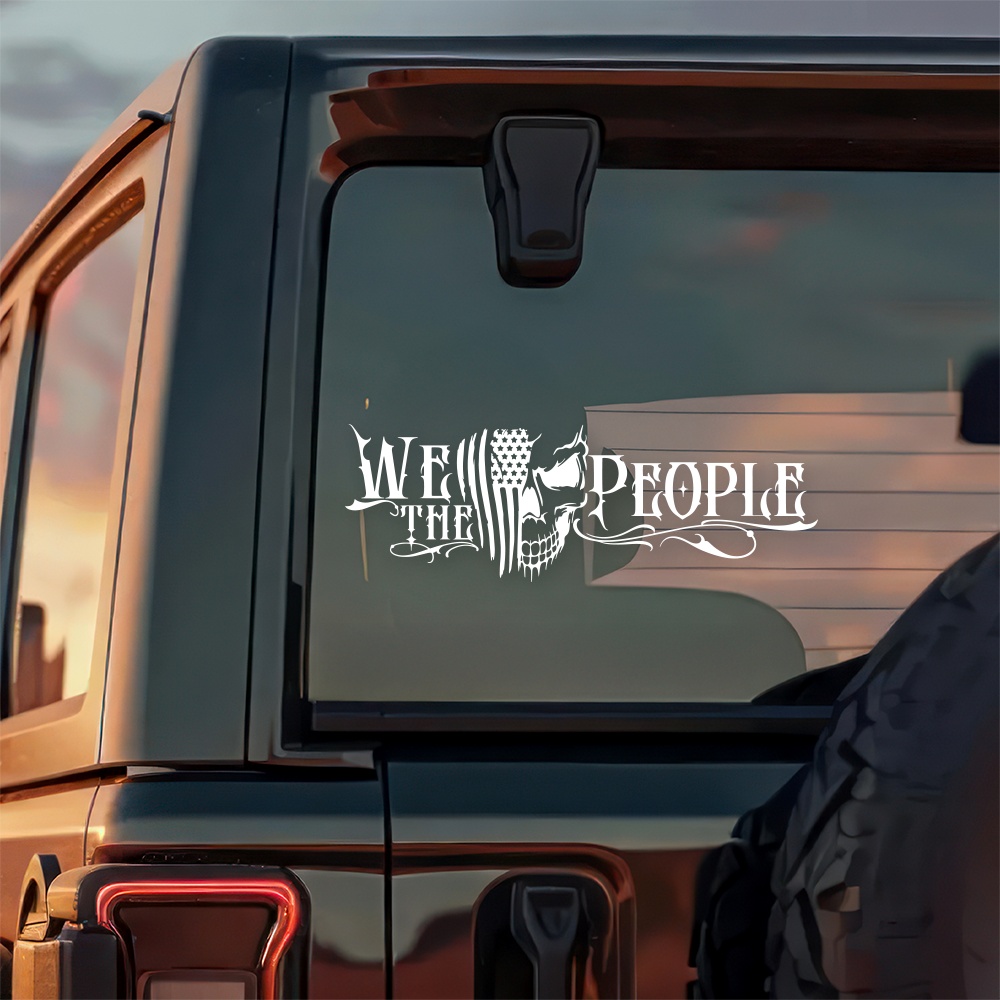 We the People Skull American Flag Car Window Decal Sticker HA75 898968