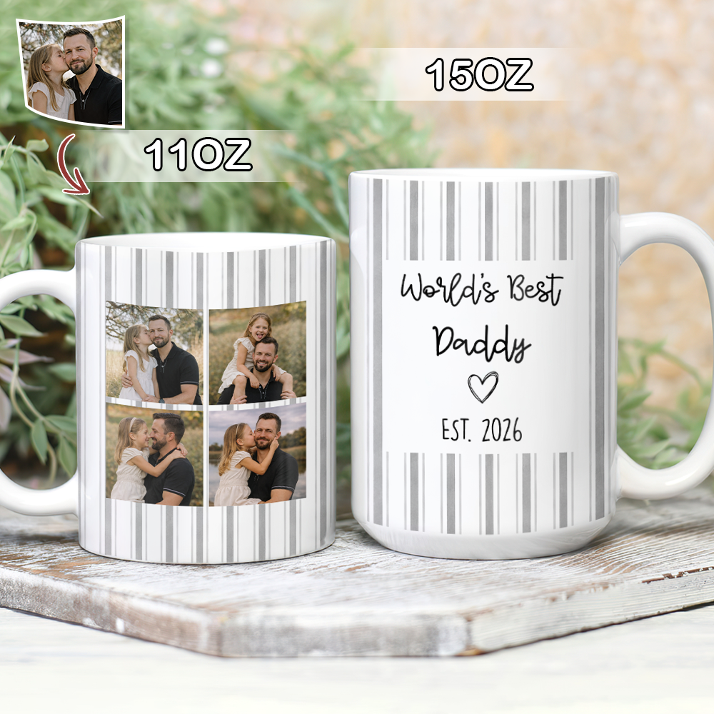 Custom Photo Worlds Best Daddy Print Full Mug - Personalized Gift for Father LM32 899981