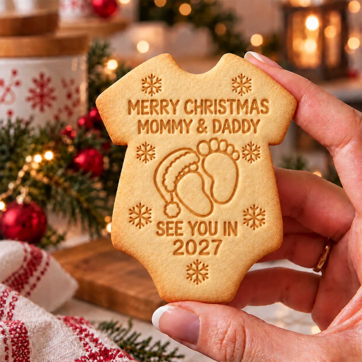 Personalized Name Baby Merry Christmas Shaped Cookie Stamp HA75 57018