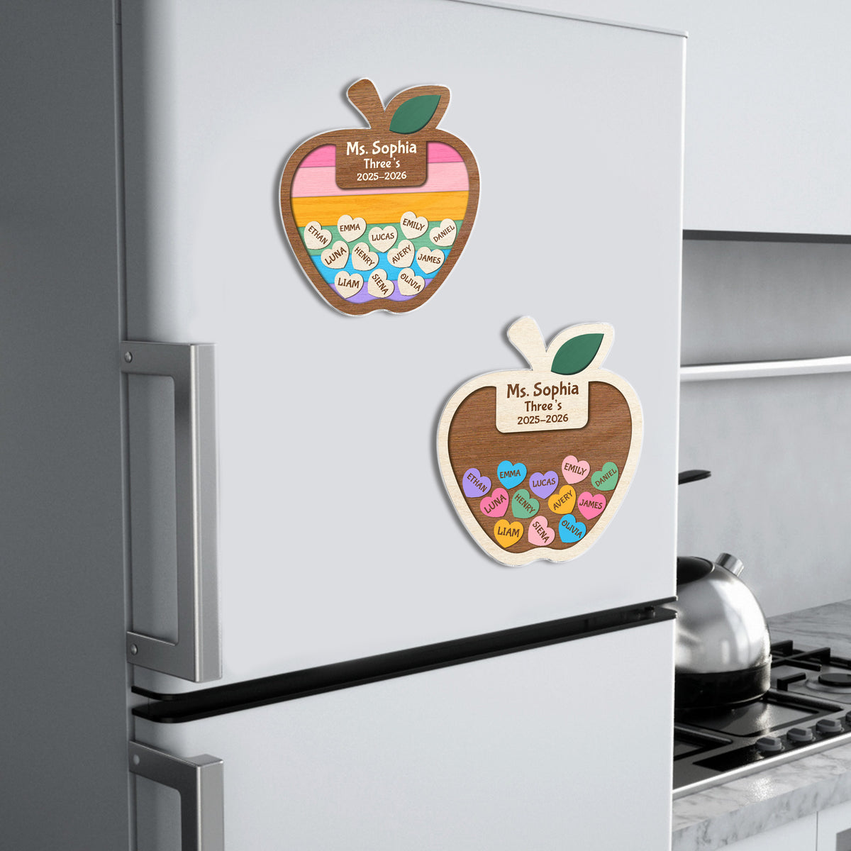 Custom Thank You Teacher – Personalized Apple Shaker Locker Magnet Gift from Students HO82 894306
