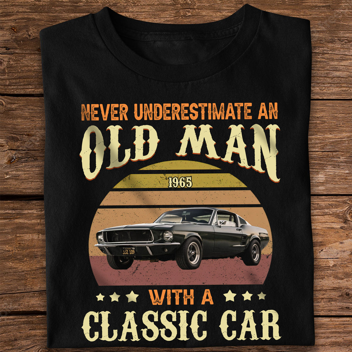 Custom Car Photo Never Underestimate An Old Man With A Classic Car Dark Shirt CH07 896310