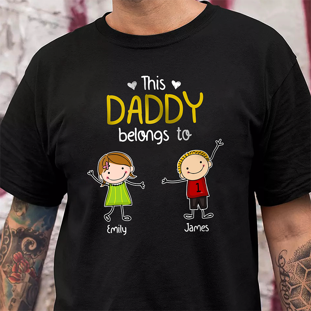 Personalized This Daddy Belongs To Dark Shirt Funny Father’s Day Gift HA75 921408