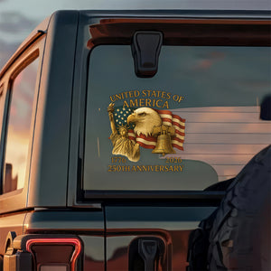 America 250th Anniversary Patriot Eagle With  Statue Of Liberty Car Window Decal Sticker HO82 900866