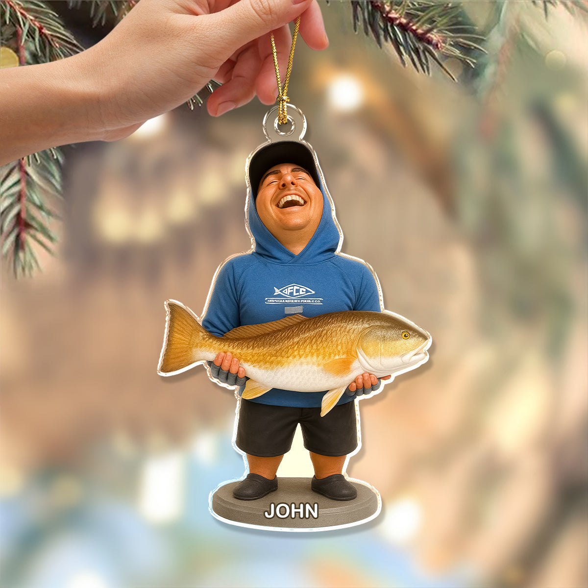 Custom Photo AI Acrylic Ornament For Fishing Lover TH10 894911