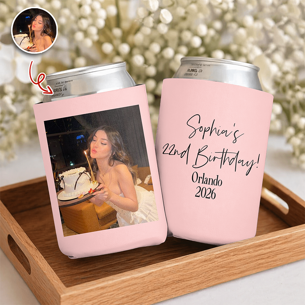 Custom Photo Birthday Can Cooler For Party Decor LM32 899923