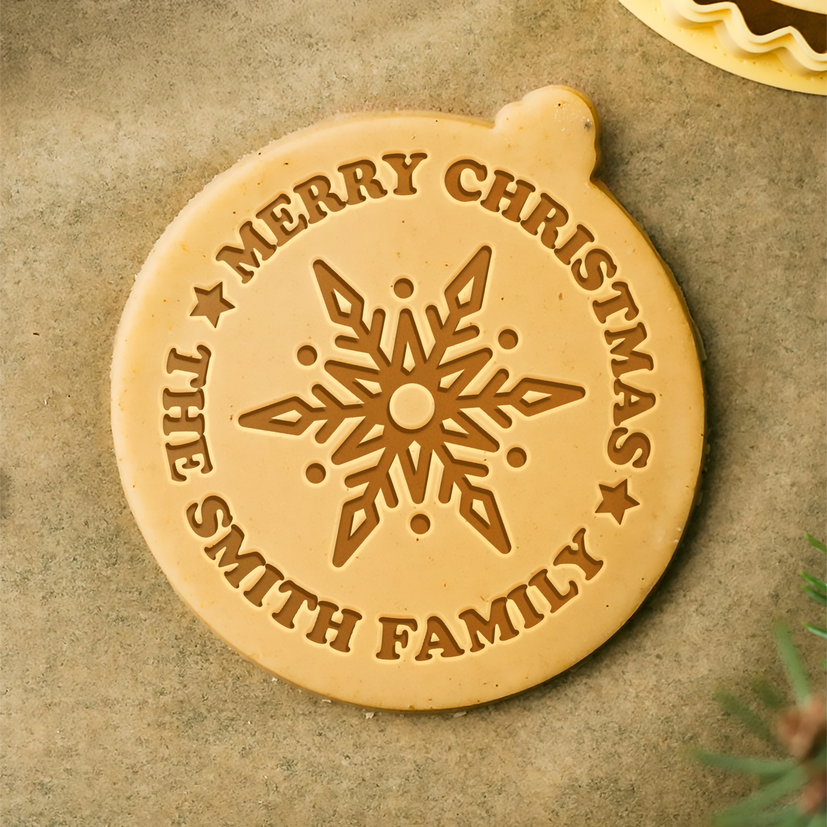 Custom Family Name We Wish You A Merry Christmas Cookie Stamp CH07 180556