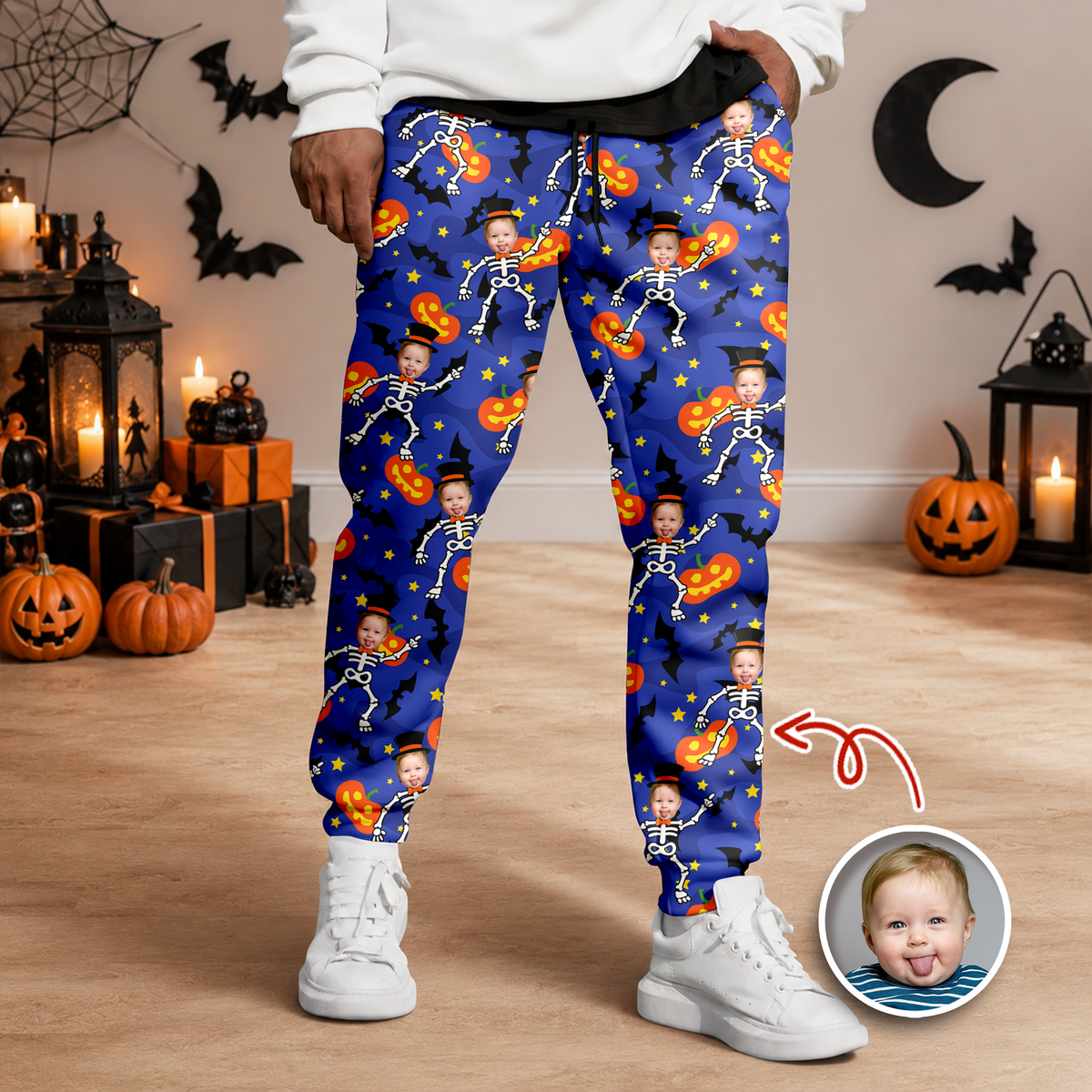 Personalized Face Halloween Sweatpants Funny Family Halloween Gift HA75 922014