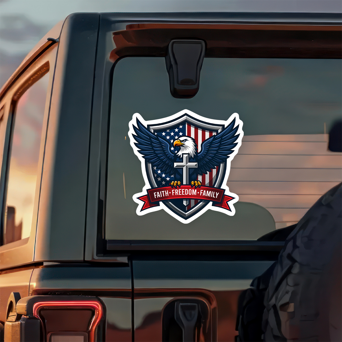 Faith Freedom Family USA 250th Anniversary Car Window Decal Sticker TH10 898075