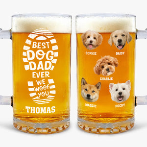 Custom Photo Best Dog Dad Ever Glass Beer Mug Personalized Gift For Dog Dad CH07 895474
