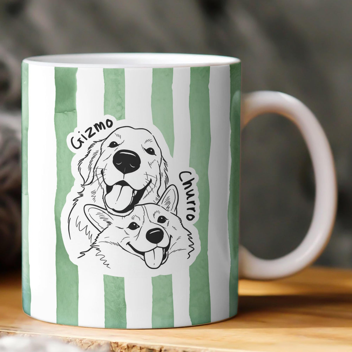 Custom Pet Portrait Mug With Name Personalized Dog Cat Photo Accent Mug CH07 899944