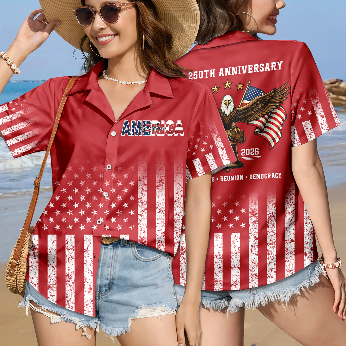 Custom Name Eagles 250th Birthday Independence - Reunion - Democracy Hawaii Shirt LM32 899089