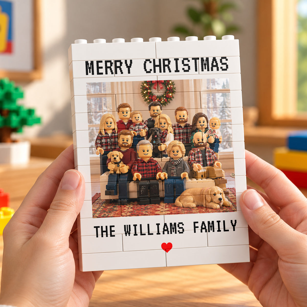 Personalized Lego Photo Merry Christmas Building Brick Blocks Gift For Family TH10 171543