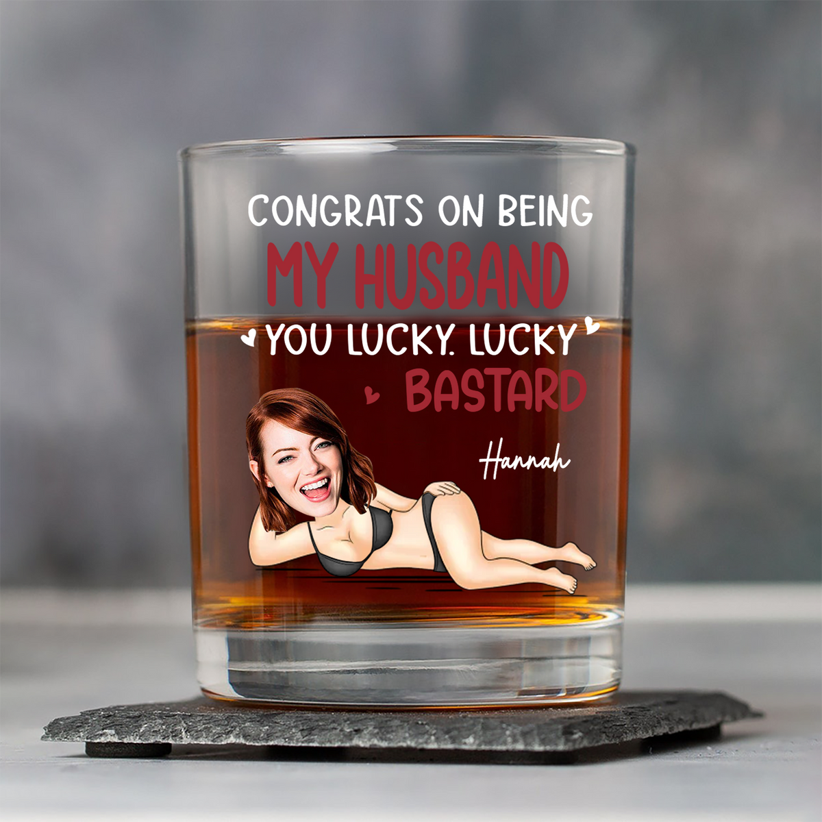 Custom Photo Anniversary Wedding Personalized Whiskey Glass Gifts For Husband And Wife, Him And Her LM32 897633
