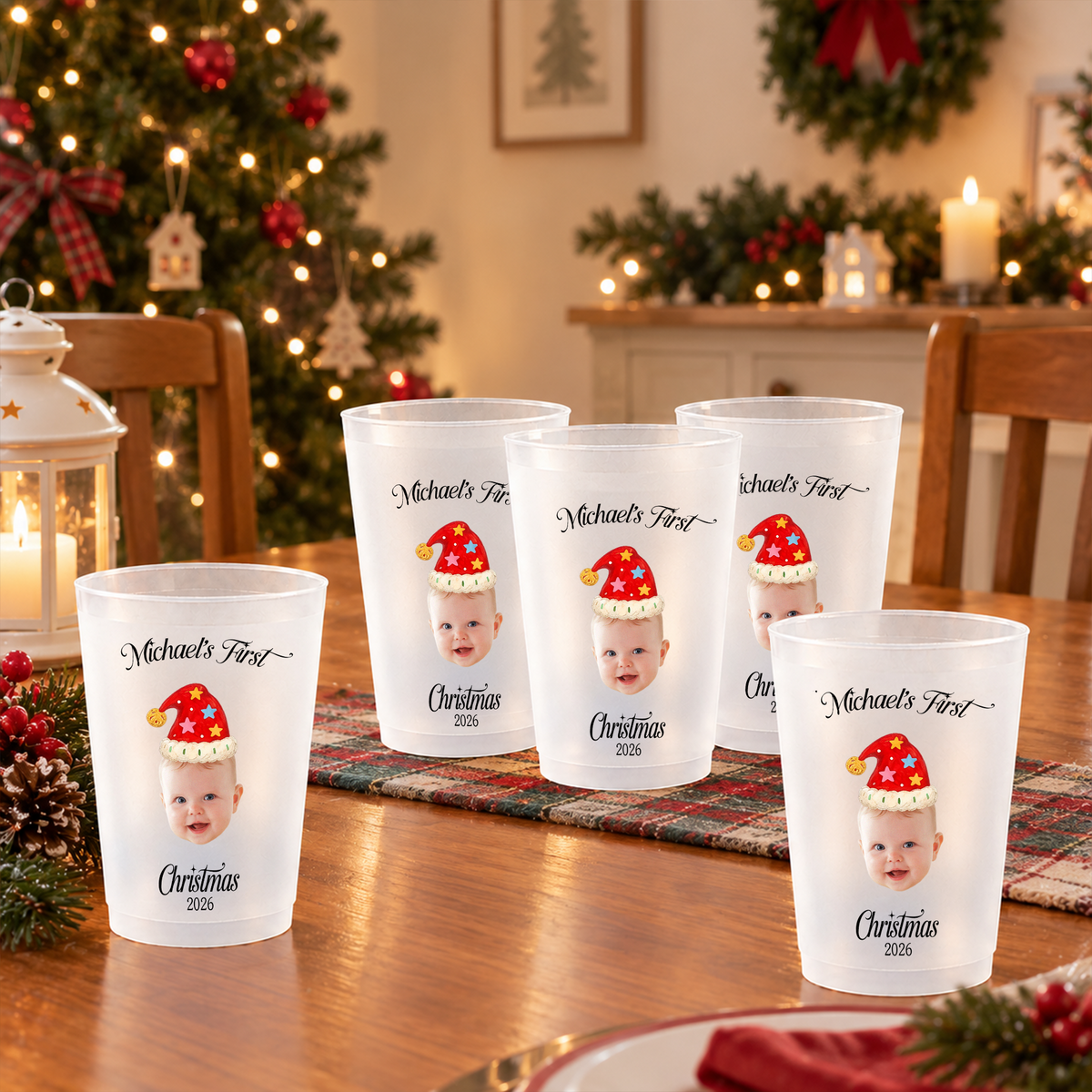 Custom Photo Baby's First Christmas Personalized Cups HA75 919462