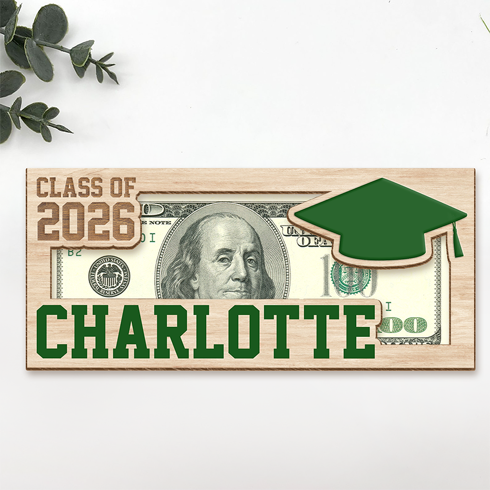 Custom Name Class of 2026 Graduation Wood Money Holder TH10 169095