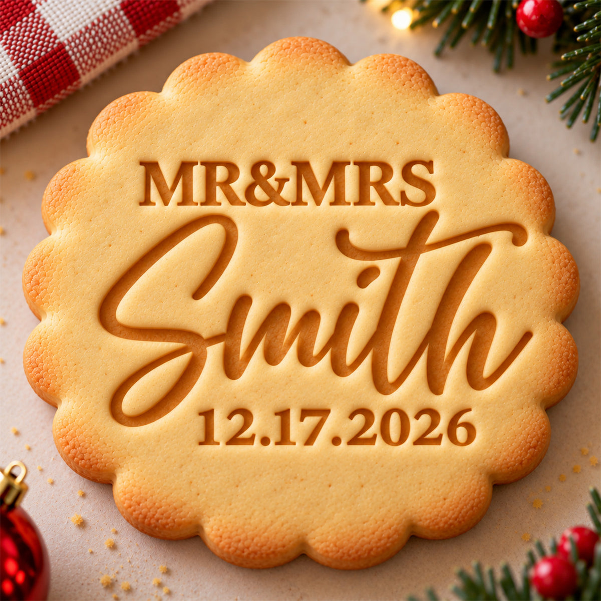 Personalized Custom Name Mr&Mrs Cookie Stamp TH10 171519