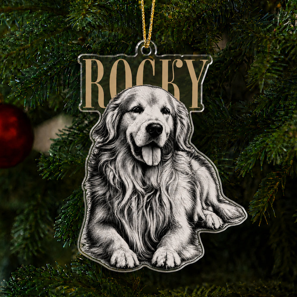 Custom Pet Face Vintage Style Acrylic Ornament LM32 669619