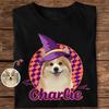 Custom Dog Cat Photo Witch Hat Halloween Dark Shirt HO82 894982