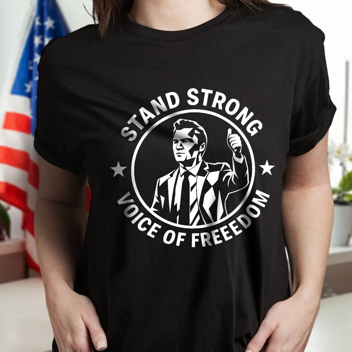 Stand Strong Charlie Kirk - Voice Of Freedom Memorial Dark Shirt LM32 65531