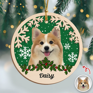 Custom Photo Dog Christmas - Personalized 2-Layered Wooden Ornament CH07 896862