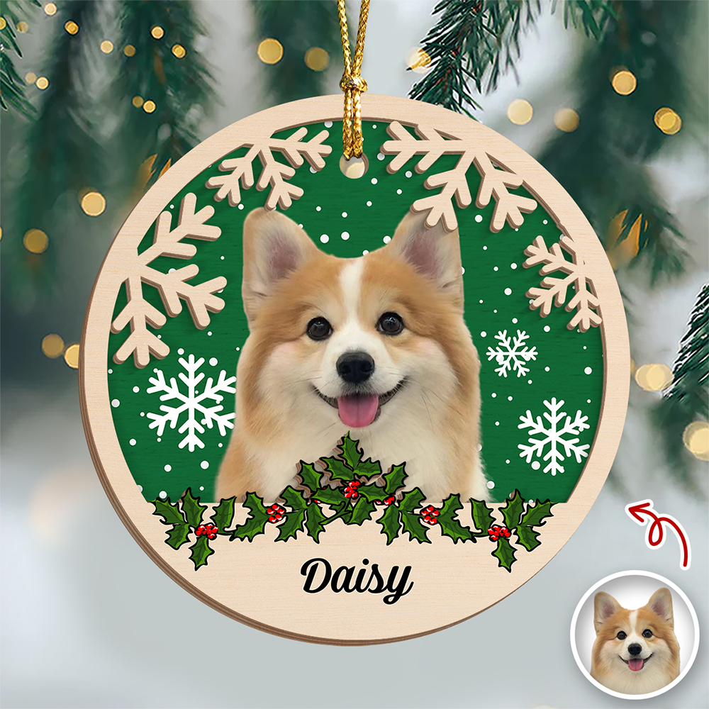 Custom Photo Dog Christmas - Personalized 2-Layered Wooden Ornament CH07 896862