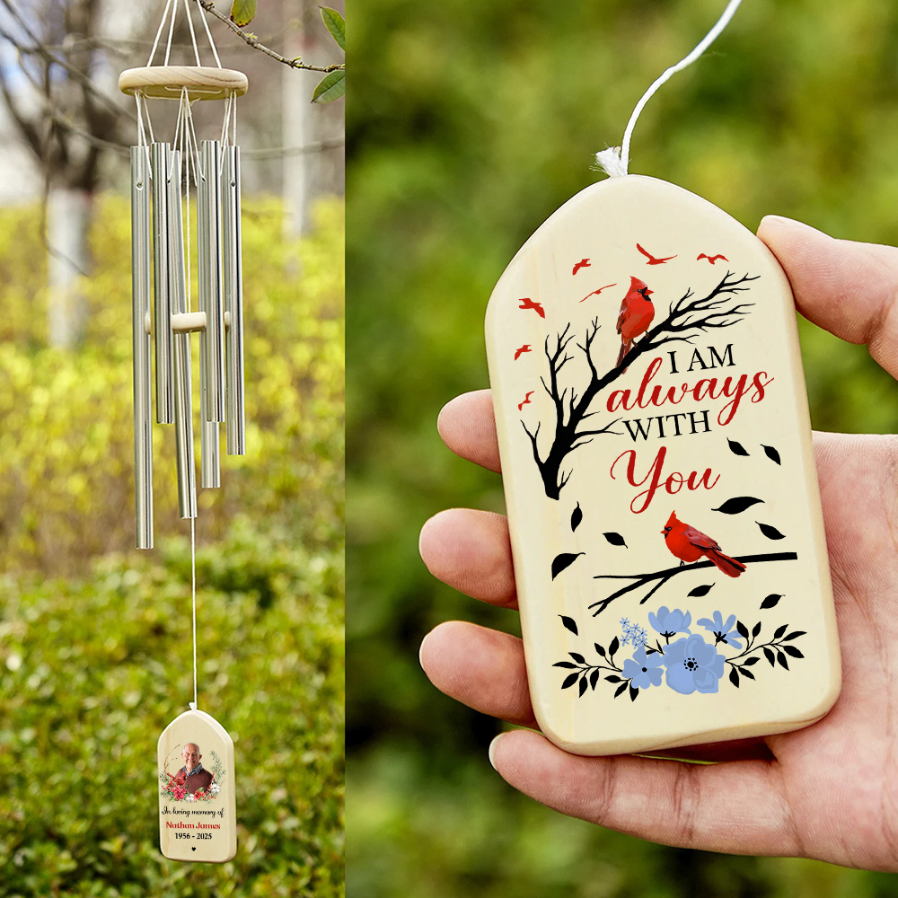 Personalized Cardinal Memorial Wind Chimes Sympathy Gifts LM32 893985