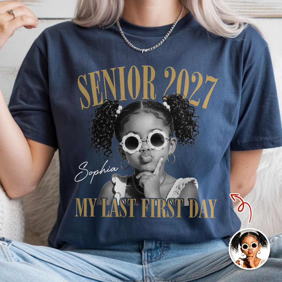Custom Photo Senior 2027 My Last First Day Comfort Shirt CH07 180354