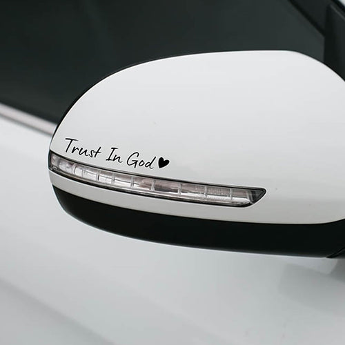 Trust In God Rearview Mirror Car Sticker, Inspirational Sticker, Religious, Christian Car Decal LM32 897455