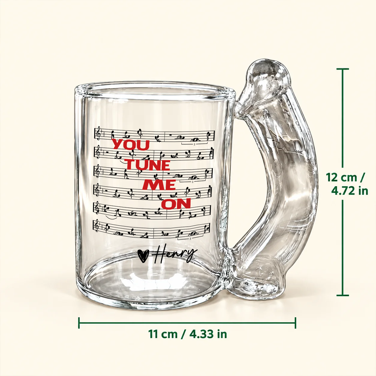 You Tune Me On, Funny Music Personalized Adult Naughty Glass Mug CH07 180684