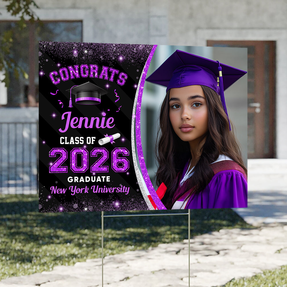 Custom Photo Class Of 2026 Personalized Graduation Yard Sign HA75 920462