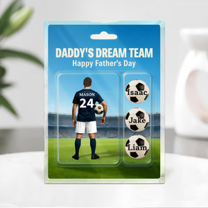 Daddy's Dream Team Soccer With Kids' Names Acrylic Block Plaque Personalized Gift For Father's Day, For Soccer Lover HO82 893766