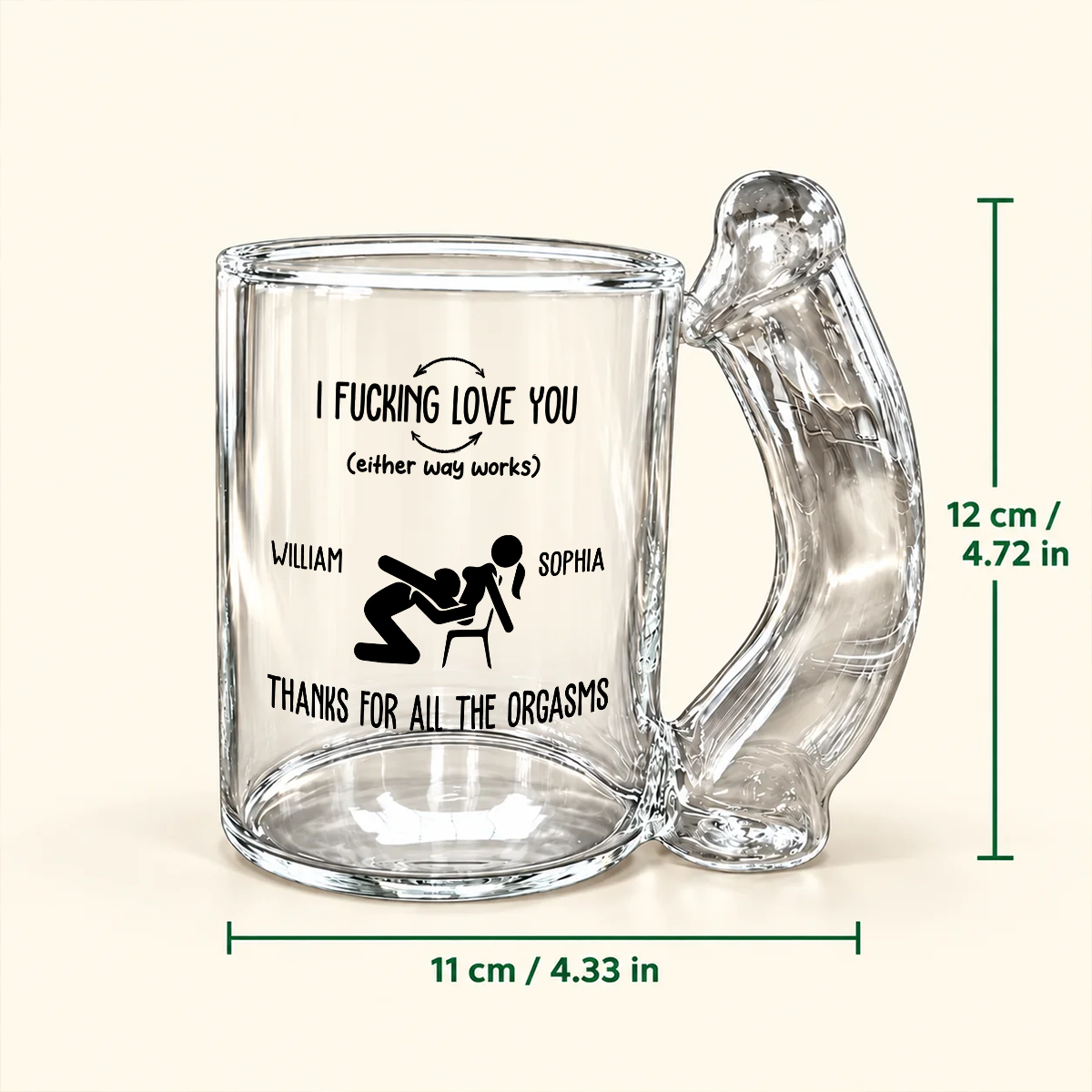 Personalized I F*cking Love You Thanks For All The Orgasms Naughty Glass Mug CH07 180590