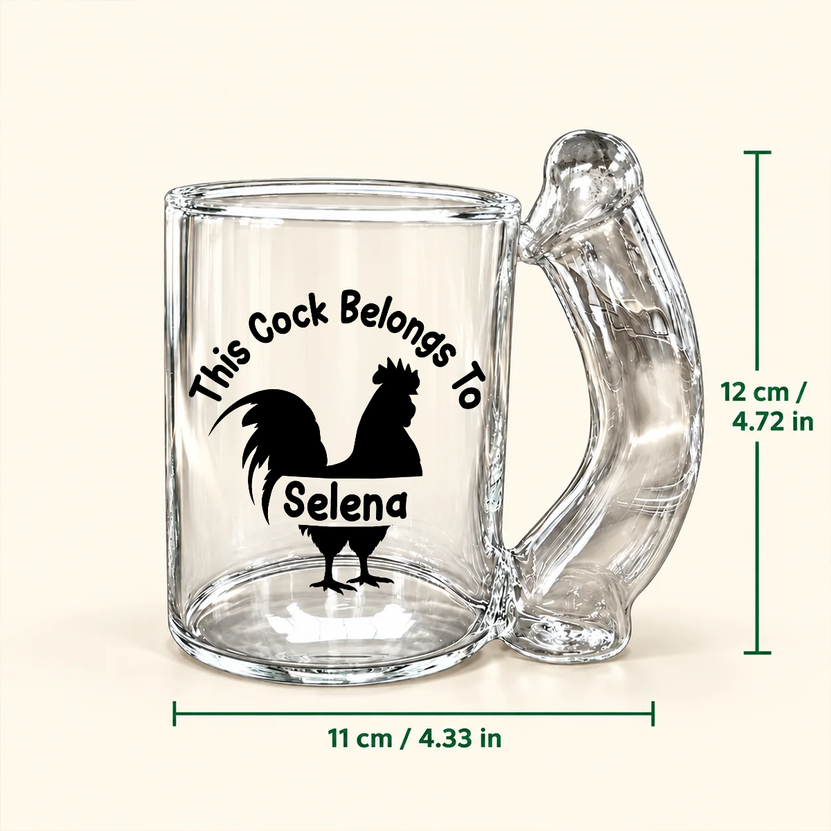 Custom Name This Cock Belongs To Naughty Glass Mug,Personalized Funny Couple Gift For Husband, Boyfriend CH07 180632
