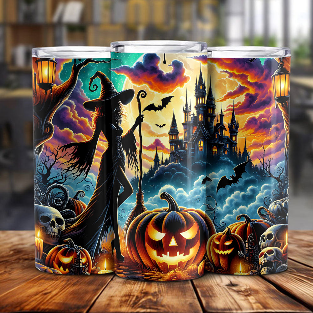 Halloween Witches And Pumpkin Skinny Tumbler HO82 894958