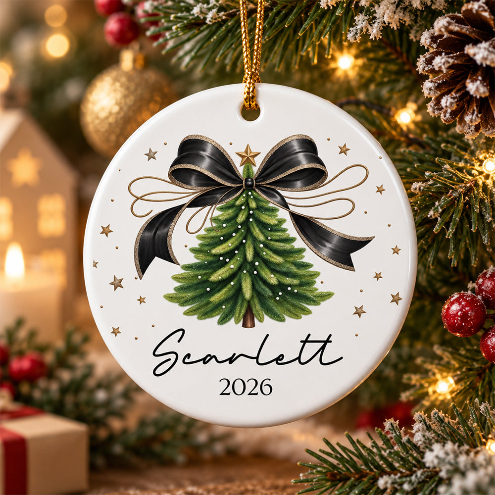 Custom Name Girls Christmas Ceramic Ornament, Girls First Christmas Ornament Gift For Granddaughter HA75 919192