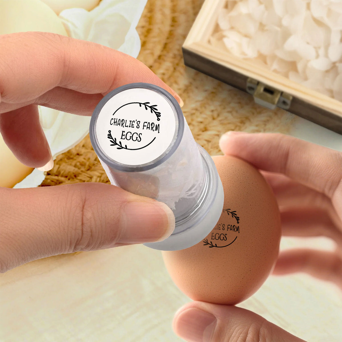 Personalized Chicken Silhouette Egg Stamp Gift for Family Farmer Breeder CH07 896656